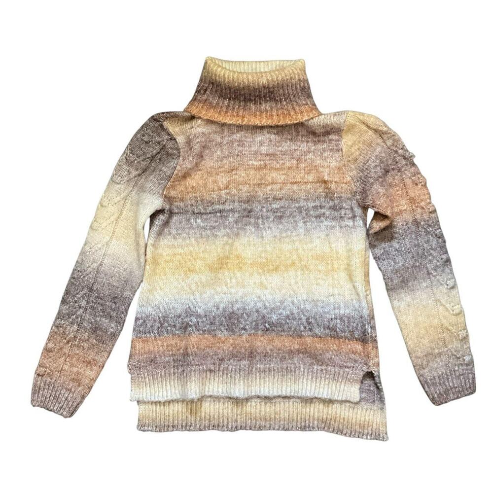 Simply Vera Soft Striped Turtleneck Sweater: Y2K, Modern